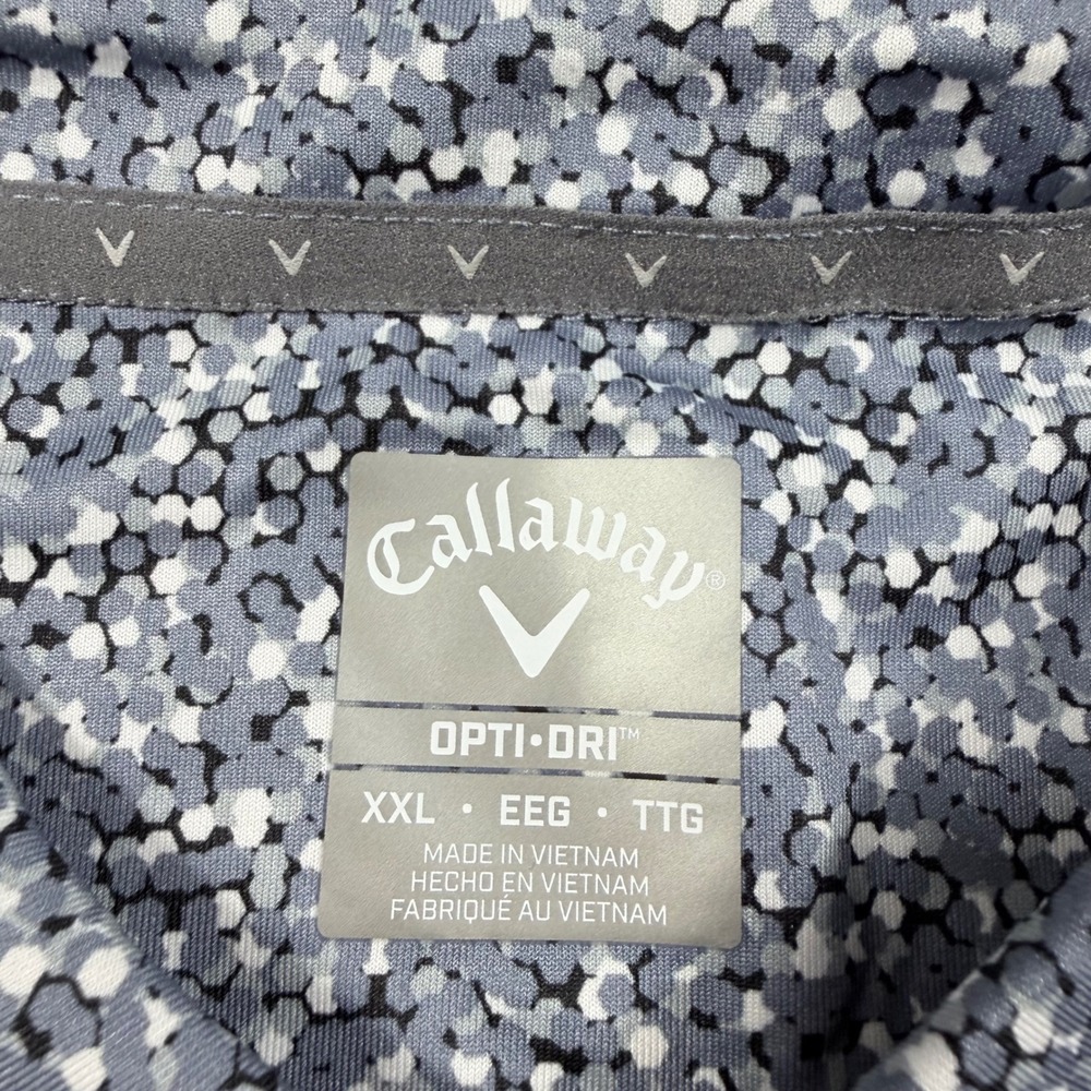 NWT Callaway Mens XXL Golf Polo Shirt Opti Dri Stretch Sun Protection Caviar - Picture 2 of 13